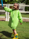 Boys' Cute Green Frog Shaped Printed Raincoat For All Seasons