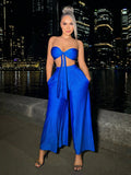 Tie Front Tube Top & Wide Leg Pants