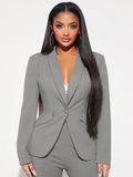 Shawl Collar Single Button Blazer