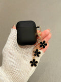 Minimalist Alloy Double-Sided Flower Keychain Apple Tpu Anti-Fall Earphone Protective Cover For AirPods1/2 AirPods Pro