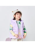 Girls Winter Minimalist Solid Color Thermal Hooded Sleeveless Vest Down Jacket Purple