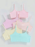 Tween Girl 5pcs Solid Bow Front Bra