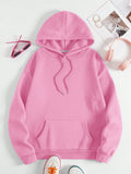 Kangaroo Pocket Drawstring Thermal Lined Hoodie