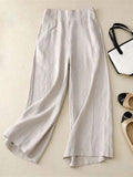Solid Wide Leg Pants