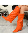 Vegan Over-the-knee Chunky Heel Boots