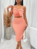 Big Bow Front Tube Top & Pencil Skirt