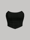 Plus Ruched Bandana Hem Mesh Tube Top