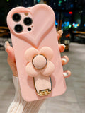 New Arrivals Big Heart Windmill Stand Tpu Shockproof Phone Case Protective Cover