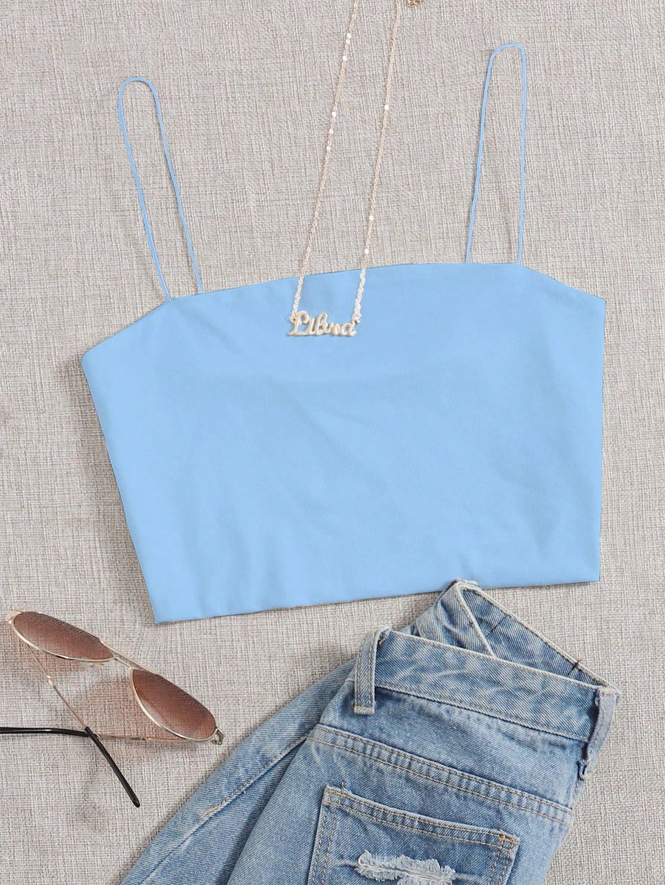 Solid Crop Cami Top