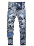 Teen Boy Letter Graphic Jeans
