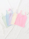 Young Girl 5pcs Solid Cami Underwear Top