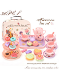 36pcs Afternoon Tea Cake & Pastry Party Toy Set With Carrying Case For Pretend Play, Great Indoor Parent-Child Interactive Toy, Birthday Gift For Girls