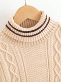 Little Boys' Cable Knit Turtleneck Sweater