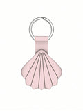 1pc Pink Cute Shell Shaped Keychain With Silicon Protective Cover And Anti-Lost Tracker, Compatible With Apple AIRTAG