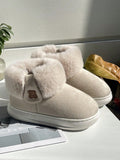 Women's Comfortable Winter Shoes High Top Snow Boots With Non-slip Thickened Sole, Suede Warm Plush Lining