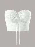 Drawstring Ruched Tube Top