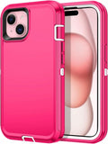 Pink Neon Heavy Duty Shockproof 3-Layer Full Body Protection Tough Hybrid Rubber Strong Durable Phone Case