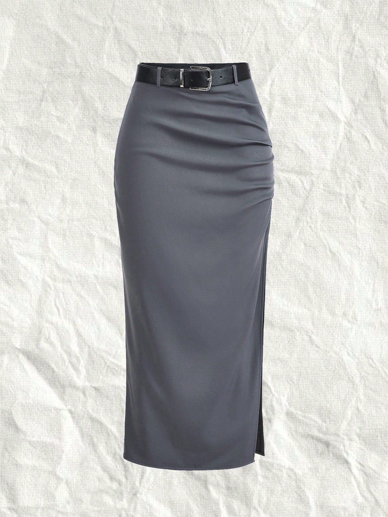 Black Knit Plus Size Women's Long Skirt