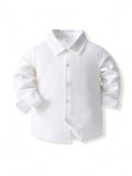 Young Boy Long Sleeve Solid Color Shirt