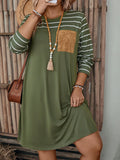 Plus Size Women's Striped Pocket Dress