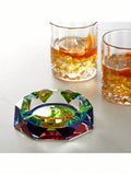 Large Rainbow Crystal Ashtray for Cigarettes, Indoor, Outdoor, Home Decor (5 Inches)