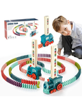 Domino Train Toy Set, Building And Stacking Toy Blocks, Domino Train Block Set Creative Toy Educational Game For Boys And Girls Aged 3+ (48 Pieces)