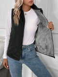 Zip Up Teddy Lined Vest Quilted Coat