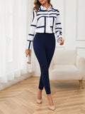 Women's Geometric Pattern Shirt And Capris Two Piece Set