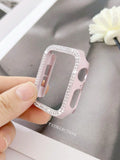 Dual Crystal Pink Hollow Out Watch Case