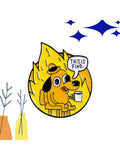 1PC This is fine dog cartoon brooch