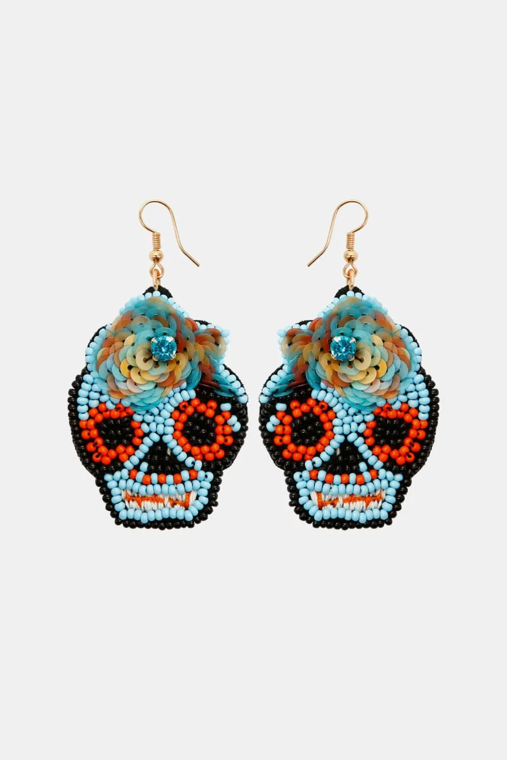 Copper Beaded Detail Dangle Earrings