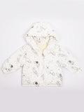 Boys' White Hooded Casual Long Sleeve Coat For Autumn And Winter