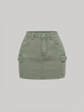 Teen Girls' Denim Utility Pocket Skirt