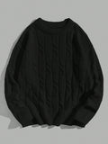 Men's Solid Color Round Neck Drop Shoulder Sweater