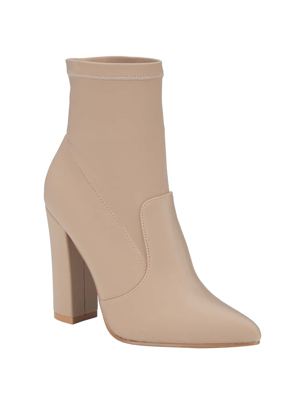BELOVELY【Eloise-3】Women's High Heel Slip On Ankle Party Dancing Boots,Pointed Toe Booties, Stretchable Fabric