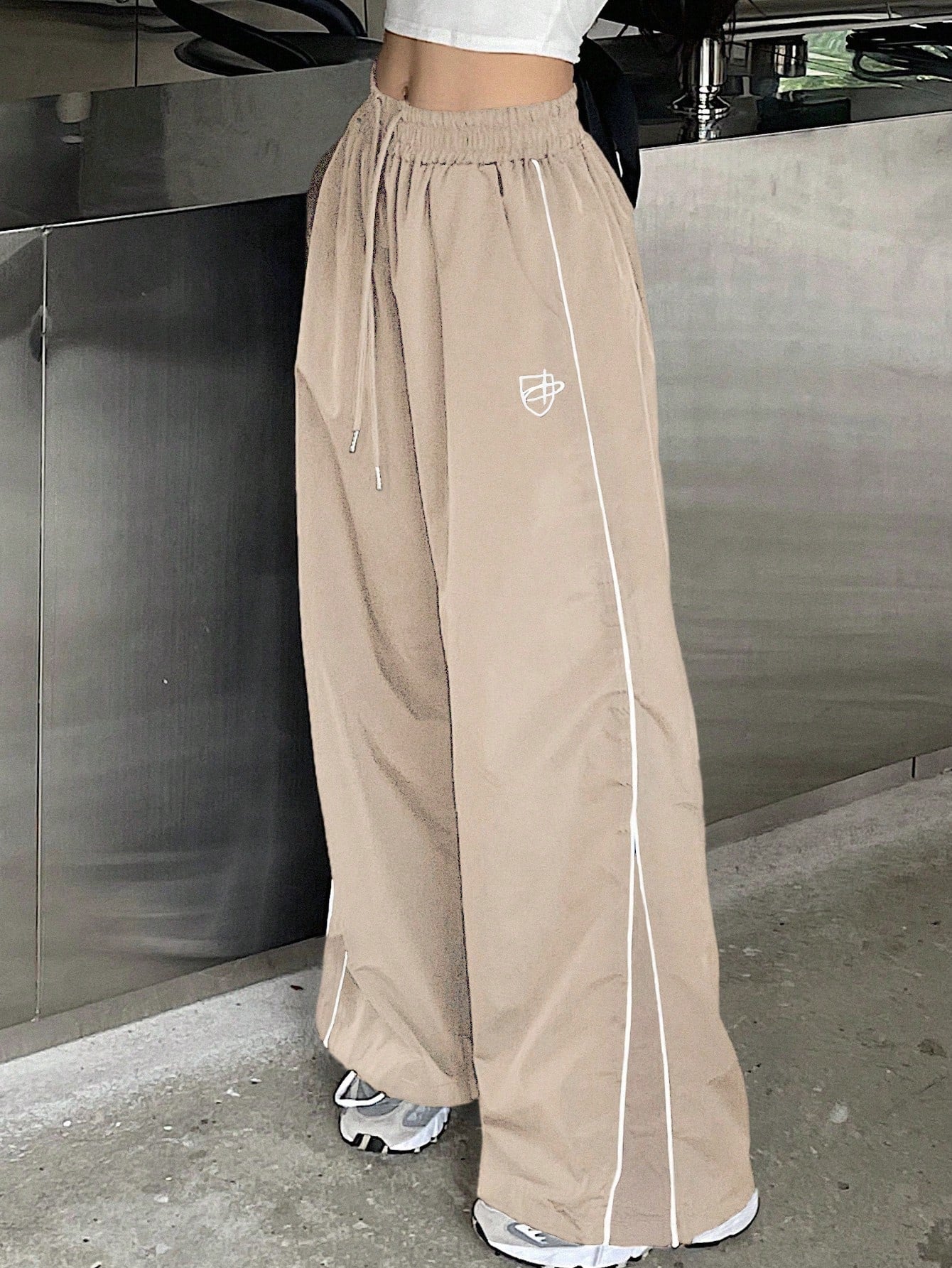 Women's Drawstring Waist Pattern Printed Long Pants