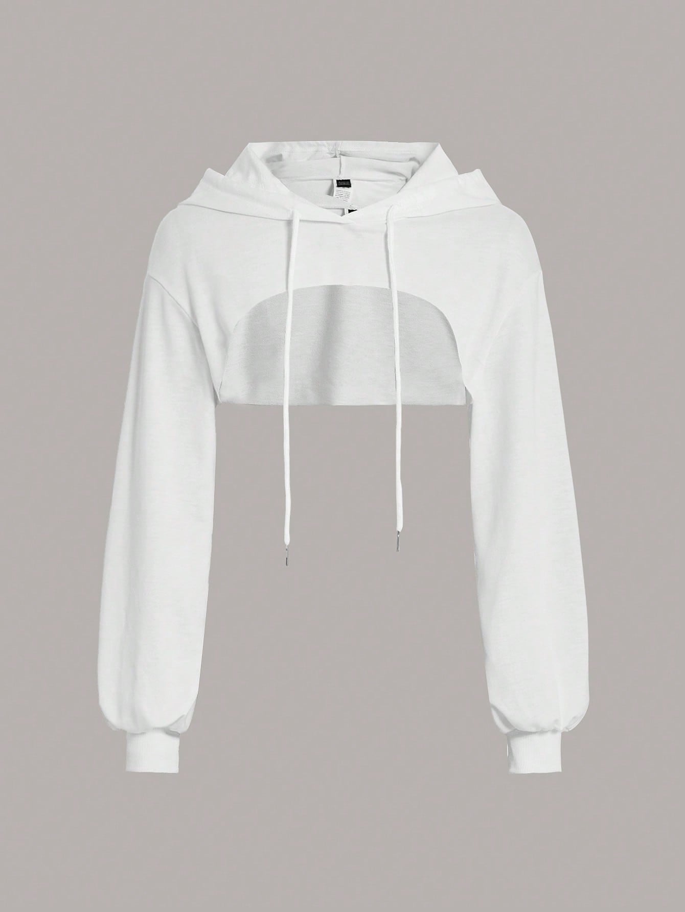 Women's Drawstring Hooded Crop Sweatshirt