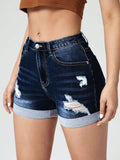 Frayed Edge Denim Shorts