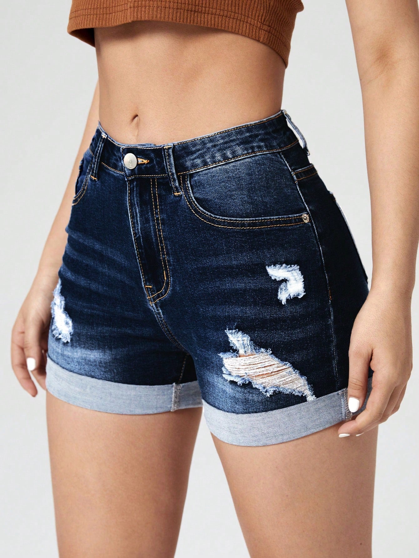 Frayed Edge Denim Shorts