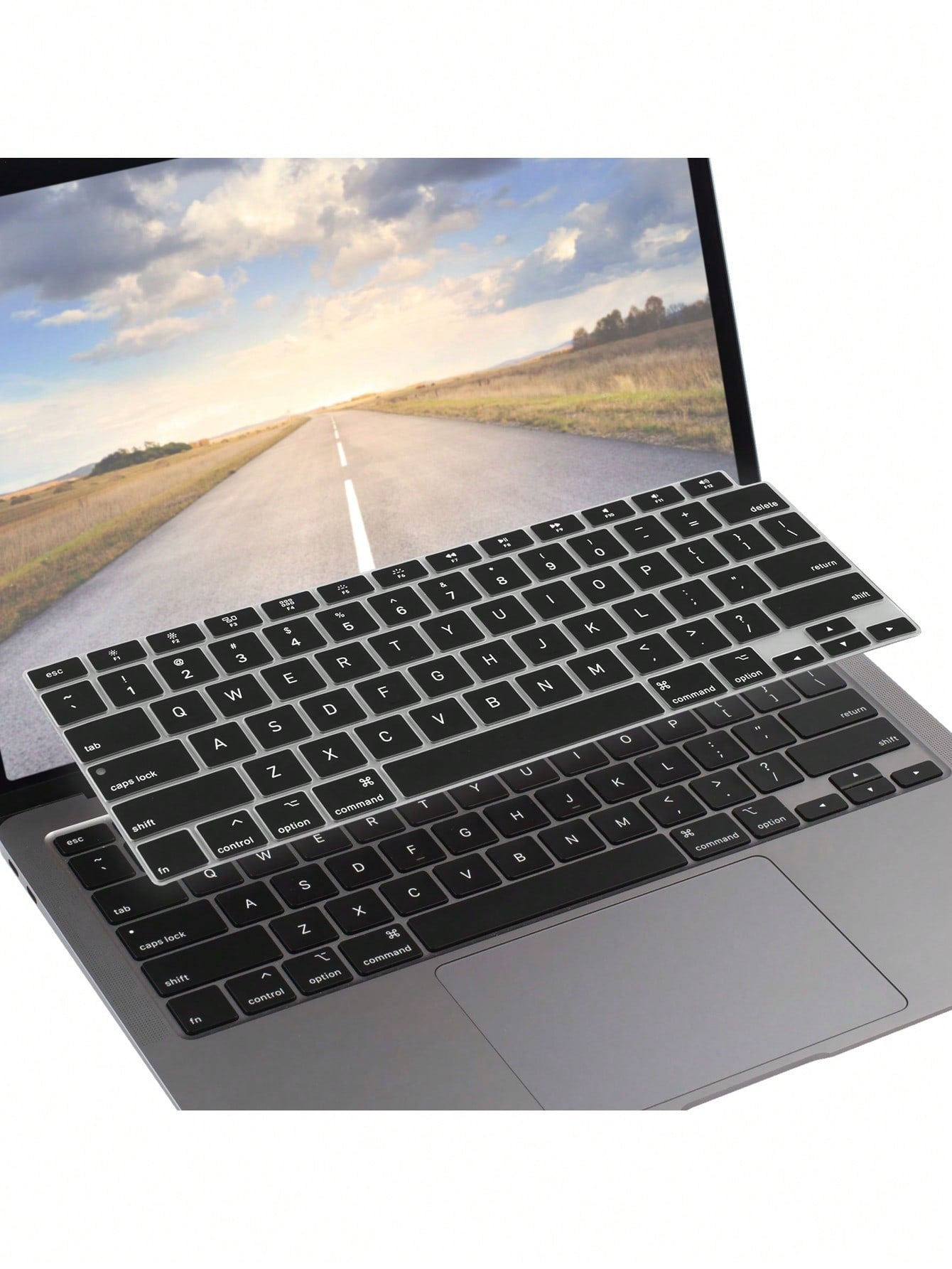 Insten Keyboard Cover Protector Compatible With 2020 Macbook Air 13", Ultra Thin Silicone Skin, Tactile Feeling, Anti-Dust, Black