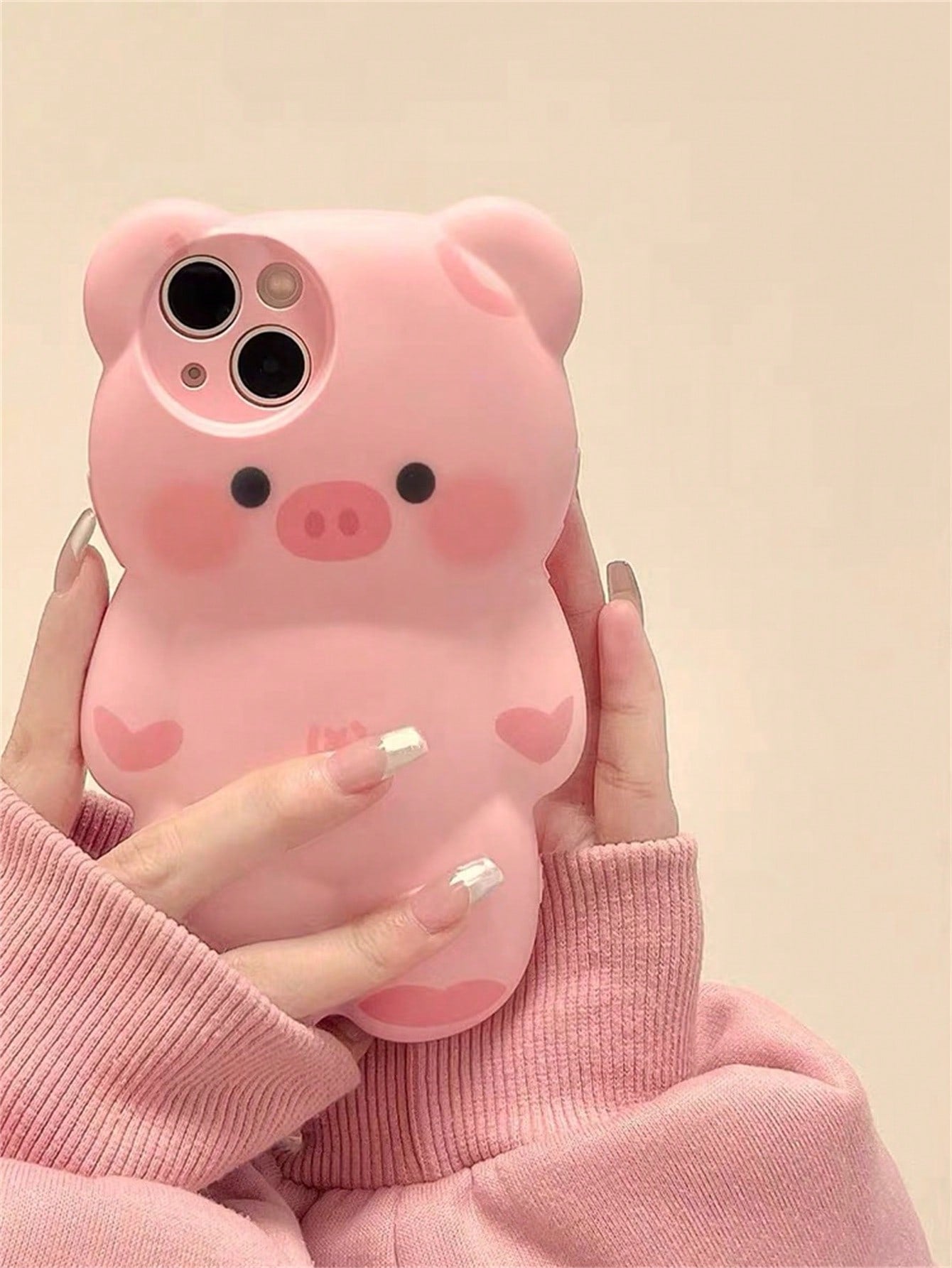 Ins Korean Style Cartoon Lovely Pink 3d Pig Design Phone Case Compatible With IPhone 14 Pro Max/13/12/11 Kawaii