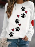 Heart & Paw Print Thermal Lined Sweatshirt
