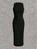 Plus Size Knitted Solid Bodycon Dress