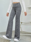Tween Girl Knit Solid Color Flared Pants, Comfortable Leisure Trousers