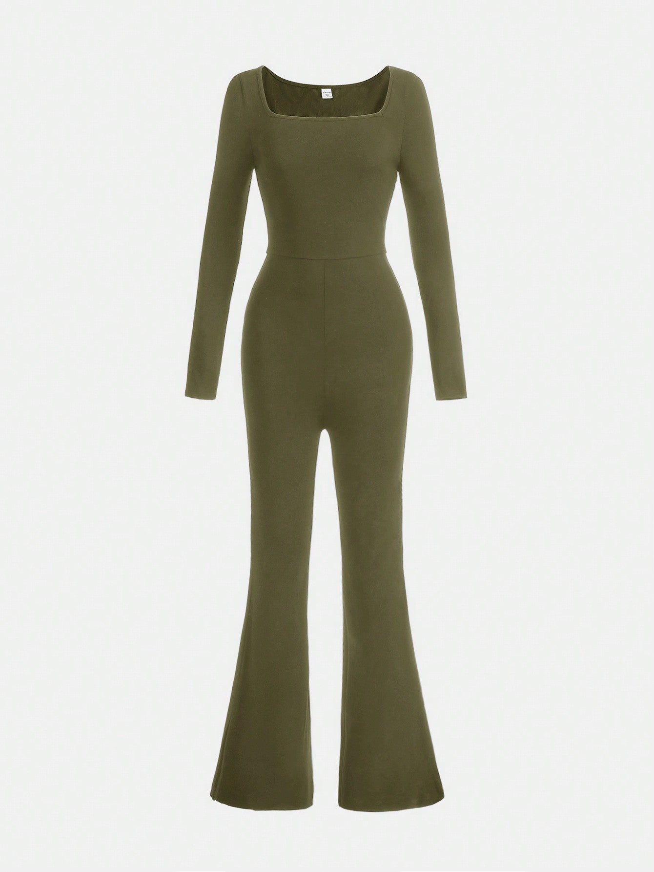Teen Girl Scoop Neck Split Hem Flare Leg Jumpsuit Without Belt
