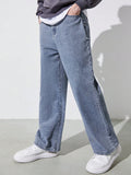 Teen Boy Basic All-Match Loose And Comfortable Straight Jeans