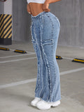 Vintage Frayed Edge Flared Jeans