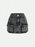 Streecool Kids Tween Girls Denim Utility Skirt With Pockets