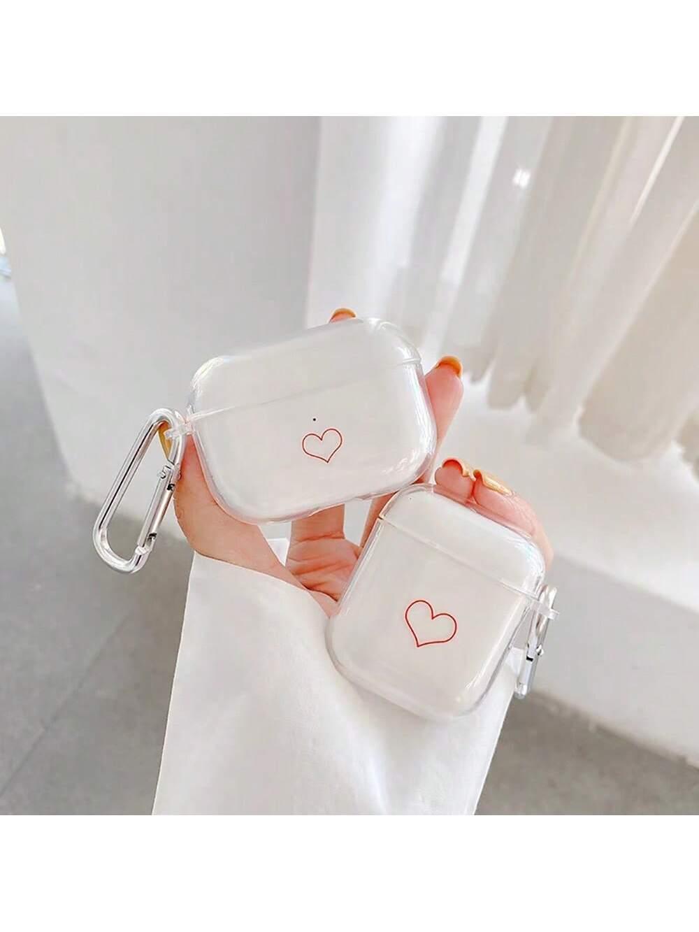 Heart Shaped Bluetooth Earphone Protective Case, Compatible With AirPods 1/2/3/Pro/Pro2