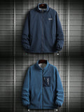 Men'S Plus Size Letter Printed Reversible Jacket